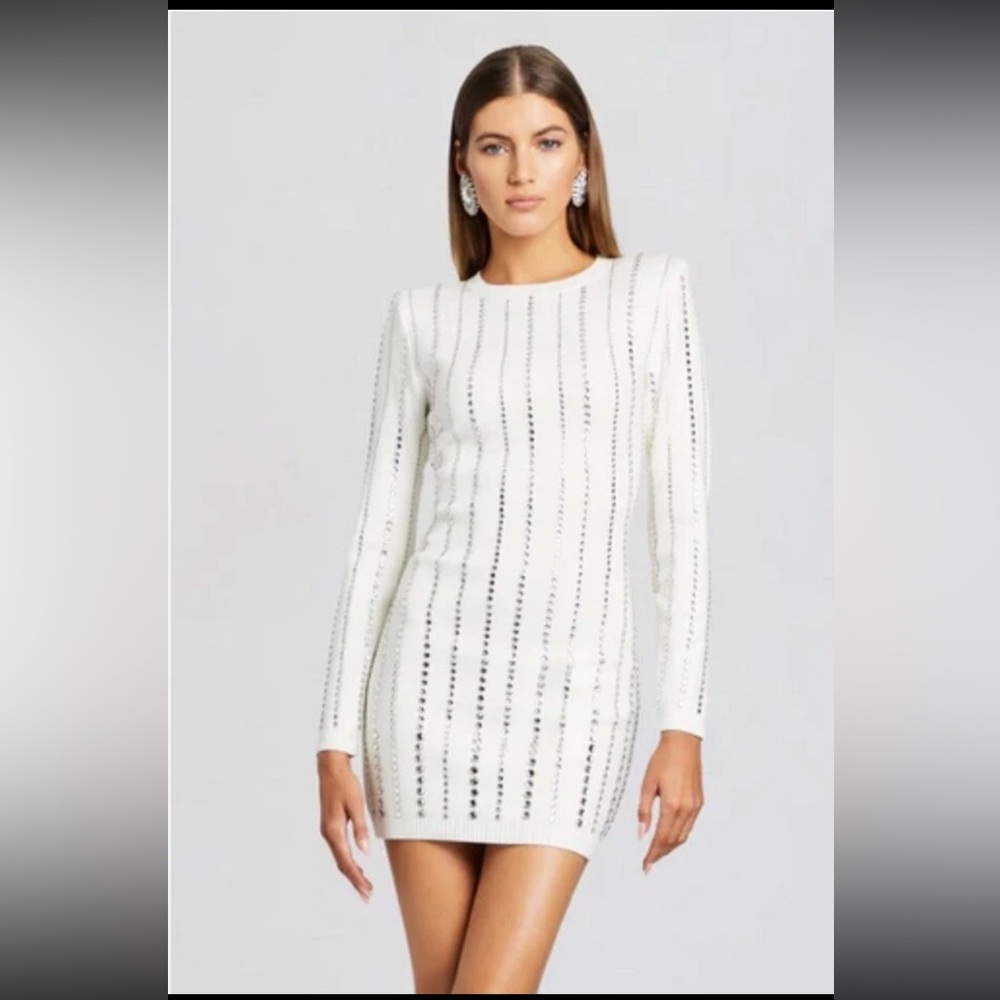 Retrofete XS Virginity White Long Sleeve Sequin Dress - Picture 1 of 7